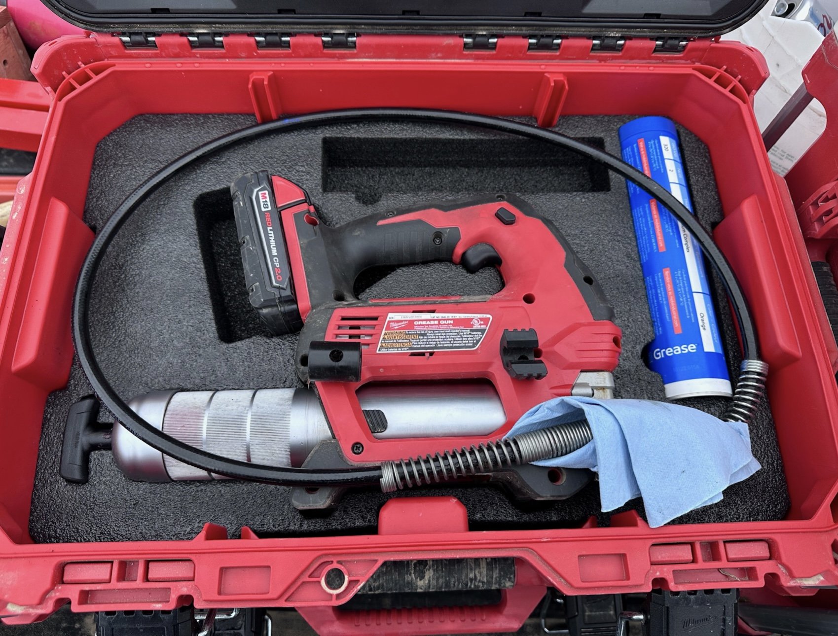 Elevate Your Workspace Milwaukee M18 Grease Gun 2646 with Kaizen Foam Packout Insert Kaizen Foam Inserts Milwaukee Tool Inserts kaizen foam